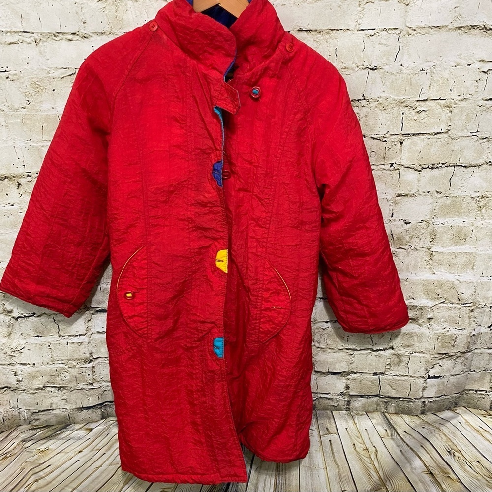 Vintage 80’s Rothschild Red Flannel Lined Nylon Zip Up Jack Coat